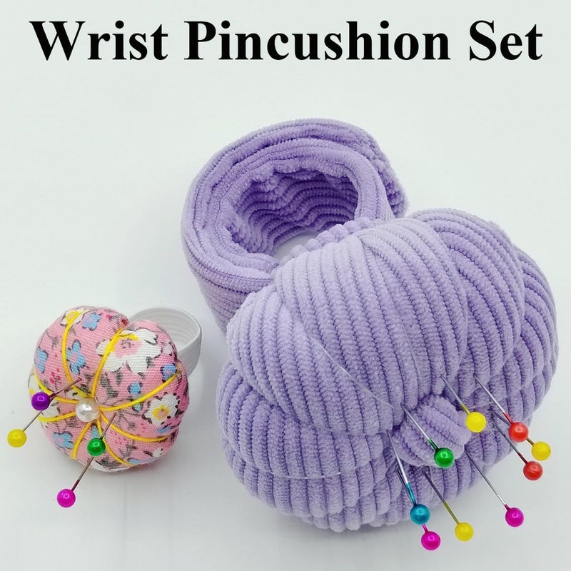 Memfish Store Elastic Wrist Pin Cushion Ring Pincushions Needlework DIY Handcraft Needles Holder for Sewing and Quilting with 1 Elastic Strap Finger Ring Pincushions Pumpkin Shaped - Image 2